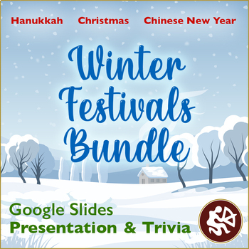 Preview of Winter Festivals Bundle: Presentation and Trivia Game (Google Slides)