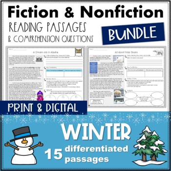 Preview of Winter Fiction and Nonfiction Reading Passages BUNDLE
