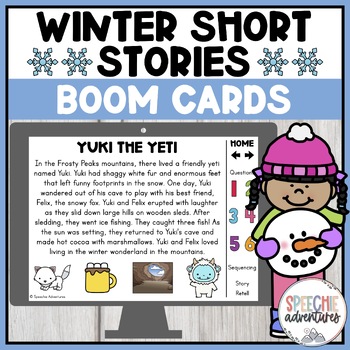 Preview of Winter Fiction Short Stories for Comprehension Sequencing Story Retell