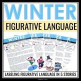 Winter Figurative Language Stories Assignments -  Literary