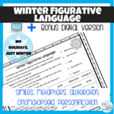 Winter Figurative Language Worksheet