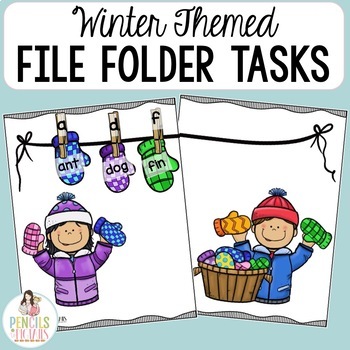 Preview of File Folder Games - Winter Theme