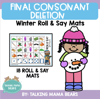 Preview of Winter Final Consonant Deletion Roll and Say Games