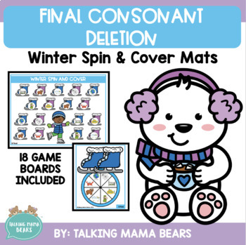 Preview of Winter Final Consonant Deletion Spin And Cover Games