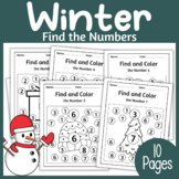 Winter Find and Color the Number | Winter Number Recogniti