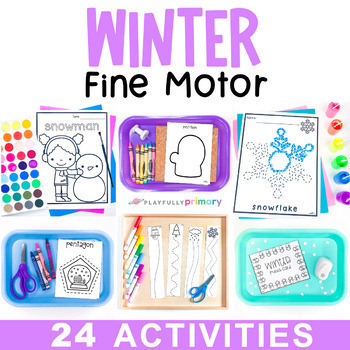 Preview of Winter Fine Motor Activities, January Morning Tubs PreK Preschool Kindergarten