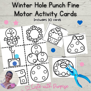 January Preschool Hole Punch Fine Motor Winter Counting Books - Snowflake  Math