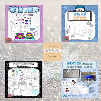 Preview of Winter Fine and Visual Motor Fun Pack Occupational Therapy Bundle