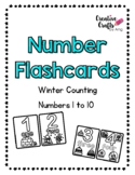 Winter Flashcards (Numbers 1 to 10) - Preschool | PreK | K