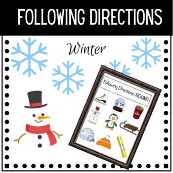 Preview of Winter Following Directions Nouns (one, two and multistep)- Speech Therapy