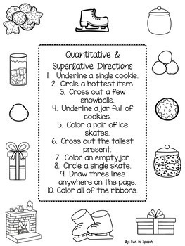 printable and digital winter following directions worksheets by fun in speech