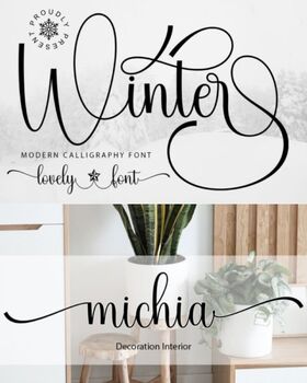 Preview of Winter Fonts | Enchanting Handwritten Font for Romance and Warmth