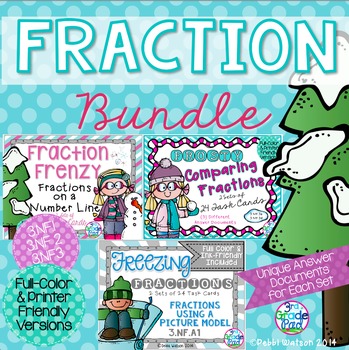 Preview of Fraction Task Card Bundle  Color & Ink Friendly