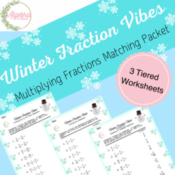 Preview of Winter Fraction Vibes // Multiplying Fractions Packet