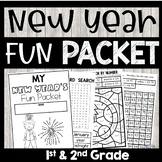 New Years Fun Packet - Busy Work Worksheets with Color by 