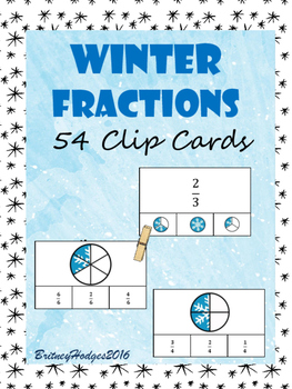 Preview of Winter Fractions Clip Cards