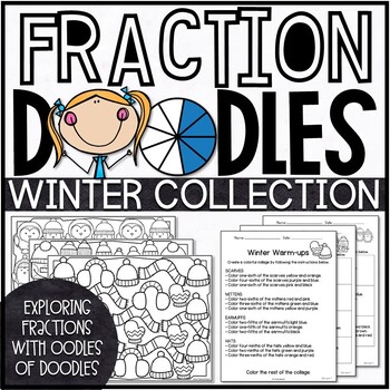 Preview of Winter Fractions Color by Number | Winter Fractions Activities