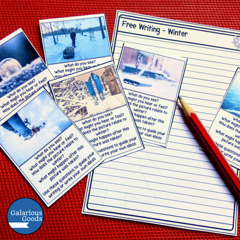 Winter Freewriting Prompt Cards by Galarious Goods | TPT