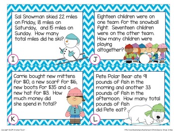 2-digit Addition Word Problems (task Cards) By Second Grade Smiles