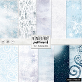 Winter Digital Paper, Frozen Winter Background, Textured, 