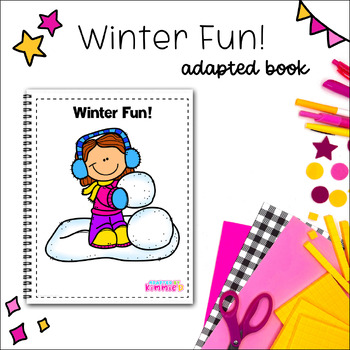 Preview of Verb Adapted Book for Special Education Winter Adaptive Circle Time Activity