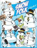 Winter Fun Assorted Snowman Themed Activity Clip Art Pack