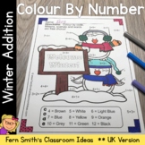 Winter Colour By Number Addition Facts UK Version