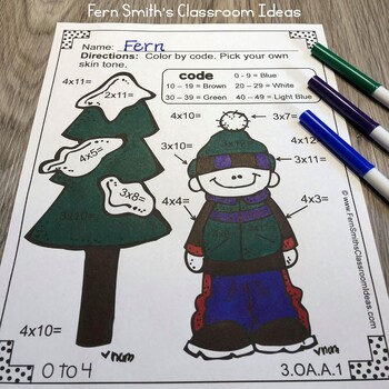 Color By Numbers Winter Math Multiplication and Division Bundle | TpT