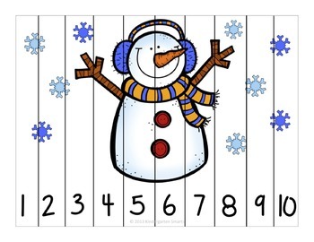 Winter Number Puzzles by Kindergarten Smarts | Teachers Pay Teachers