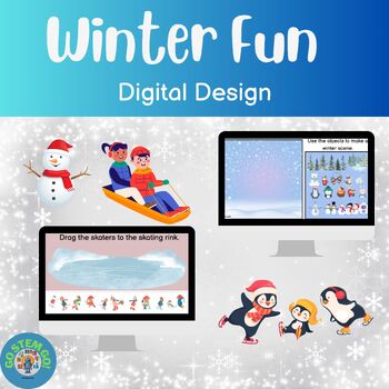 Preview of Winter Fun Digital Design- k-2 Technology-No Prep Resource