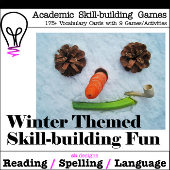 Preview of Winter Fun Games Activities to Build Skills with Vocabulary Flash Cards