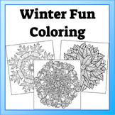 Winter Fun Mandala Coloring Book Pages- 51 Snowflakes and 