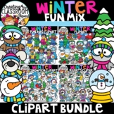 Winter Fun Mix Clipart Growing Bundle