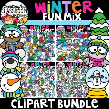 Preview of Winter Fun Mix Clipart BUNDLE
