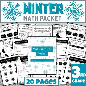 Preview of Winter Fun NO PREP Math Activities Packet (3rd Grade)- Morning Work/Substitutes