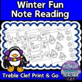 Music Worksheets: Treble Clef Note Reading {Winter Fun}