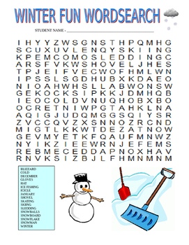 Preview of Winter Fun Puzzle (Holiday / Wordsearch)