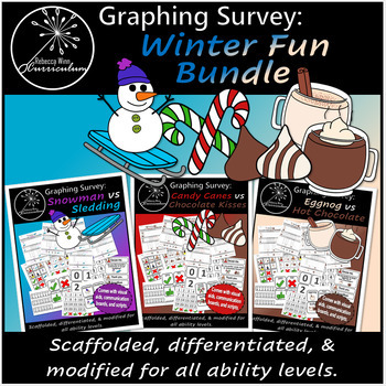 Preview of Winter Fun Survey Bundle | Graphing Surveys | Comparison | Special Education