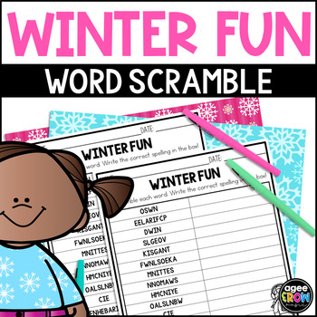 Preview of Winter Fun Word Scramble with Easel Activity with Digital Resources