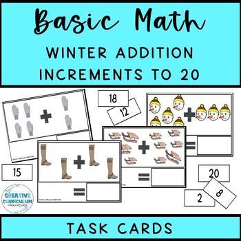 Preview of Winter Functional Math Adding W/ Images to 20 Digital Lesson