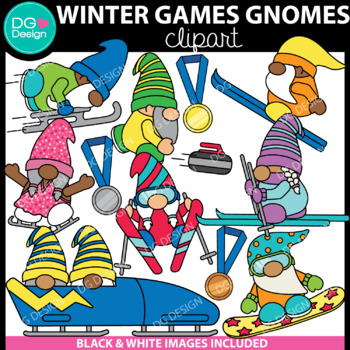 Preview of Winter Games Gnomes Clipart | Sports Clip Art | Winter Sports Clipart