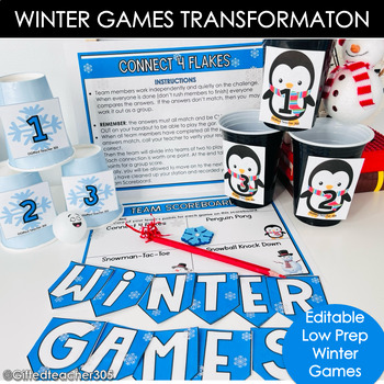 Preview of January Classroom Team-building Winter Games Classroom Transformation