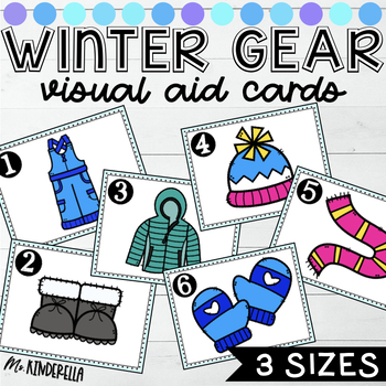 Preview of Winter Gear Visual Aid Cards in 3 Sizes