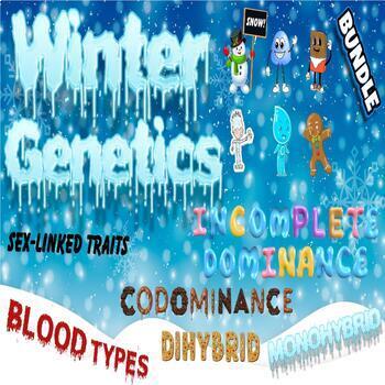 Preview of Winter Genetics Bundle Fun with Punnett Squares: 6 Days of Lessons & 24 Pages