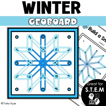 Preview of Winter Geoboard | Task Cards | STEM Activity
