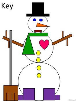 Winter Geometric Snowman 2D Shapes by Christine Maxwell Hand to Heart
