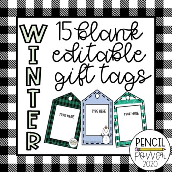 Preview of Winter Gift Tags | 15 Designs | Blank & Editable