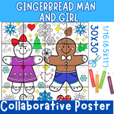 Winter Gingerbread Man Collaborative Poster Art Coloring C