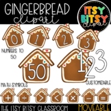 Winter Gingerbread Number Tile Clipart Math Clipart 0 to 5