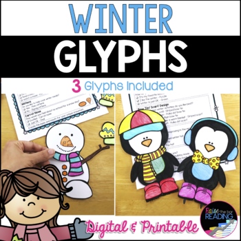 Preview of Winter Glyphs Crafts: No Prep Penguin or Snowman Bulletin Board Activities 